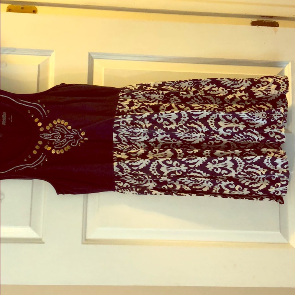 Lucky Brand cotton sleeveless navy dress